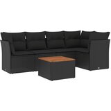  The Living Store Vrtna sedežna garnitura 6-delna z blazinami črna poli ratan - Vrtna Sedežna Garniture, (21447570) | Shoptok.si