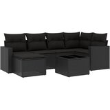  7-dijelni set vrtnih sofa od poliratana s jastucima crni | shoptok.hr