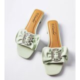 Gemre Green elegant slides with rhinestones Fifi | Shoptok.si