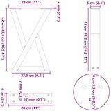  Noge za klub stolić 2 kom Bijele 28 x (42-43,3) cm Čelik | shoptok.hr