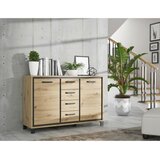 MID.YOU Komoda Trondheim, Barva Hrasta, Črna | Shoptok.si