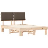  Krevetni okvir s tapiciranim uzglavljem Sivo-smeđa 140 x 190 cm | shoptok.hr