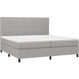  Krevet box spring s madracem LED svjetlosivi 200x200 cm tkanina | shoptok.hr