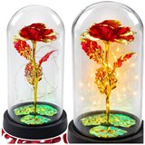  Vječna kristalna ruža u kupoli s LED rasvjetom crvena 21x11cm | shoptok.hr