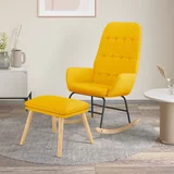  Stolica za ljuljanje s osloncem za noge od tkanine boja senfa