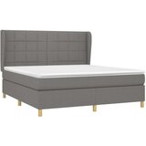  Box spring postelja z vzmetnico temno siva 160x200 cm blago, (20846784) | Shoptok.si