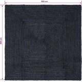  Tepisi za područja Pravokutni Tamnosiva 300 x 300 cm Juta | shoptok.hr