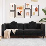  Trosjed s jastucima crni baršunasti | shoptok.hr