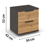 XORA Nočna Omarica Endora, Barva Hrasta, Barva Grafita | Shoptok.si