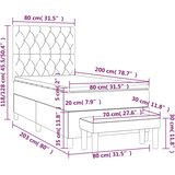 Box spring krevet s madracem svjetlosivi 80 x 200 cm baršunasti | shoptok.hr