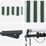  Avtomatska retraktibilna tenda z LED zeleno-bela 300x250 cm, (22145981) | Shoptok.si