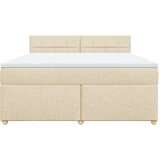 Krevet s oprugama i madracem krem 180x200 cm od tkanine | shoptok.hr