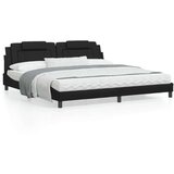  Okvir kreveta s LED svjetlima crni 200 x 200 cm od umjetne kože | shoptok.hr