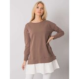 Fashion Hunters RUE PARIS Brown women's cotton tunic | Shoptok.si