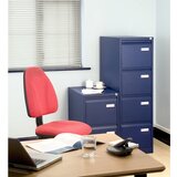 BISLEY Predalnik za obešalne mape LIGHT, 1 vrsta, 4 predali, DIN A4, oxfordsko modre barve | Shoptok.si