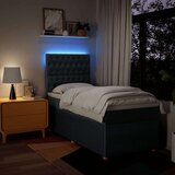 vidaXL Box spring postelja z vzmetnico modra 90x190 cm blago, (21291511) | Shoptok.si
