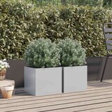 vidaXL Cvetlično korito 2 kosa srebrno 32x30x29 cm pocinkano jeklo | Shoptok.si