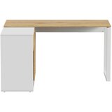 MID.YOU KOTNA PISALNA MIZA kovina, leseni material bela, barve hrasta | Shoptok.si