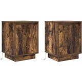  Noćni ormarići s LED svjetlima 2 kom dimljeni hrast 38x34x50 cm | shoptok.hr