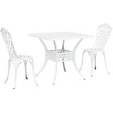  Set vrtnih stolova 3 pcs Bijelo Liveni aluminij | shoptok.hr