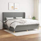 The Living Store Box spring postelja z vzmetnico temno siva 200x200 cm blago - Box Spring Postelja, (21515710) Cene