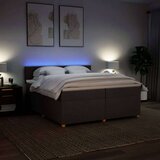 vidaXL Box spring postelja z vzmetnico temno rjav 200x200 cm blago, (21305699) | Shoptok.si