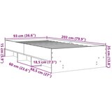  Okvir kreveta bez madraca dimljena boja hrasta 90x200 cm drveni | shoptok.hr