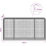  Gabion s žicom debljine 3,5 mm i mrežom 5x5 cm 400x100x200 cm | shoptok.hr