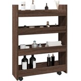  Uska kolica za pohranu s 4 razine boja hrasta konstruirano drvo | shoptok.hr