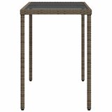  Vrtni stol sa staklenom pločom sivi 115x54x74 cm od poliratana | shoptok.hr