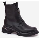 Boto Women's Leather Ankle Boots Low Heel Black Karisse | Shoptok.si