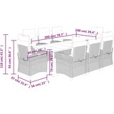  9-dijelni vrtni blagovaonski set s jastucima crni od poliratana Crna Dužina stola 200 cm | Shoptok.si