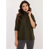 Fashionhunters Khaki turtleneck sweater