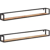  The Living Store Stenske police 2 kosa 160 cm trden akacijev les - Stenska Polica, (21454541) | Shoptok.si