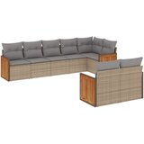 vidaXL 8-dijelni set vrtnih sofa od poliratana s jastucima bež | shoptok.hr