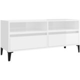 Maison Chic TV omarica - TV stojalo - Televizijska omarica visok sijaj bela 100x34,5x44,5 cm inženirski les, (21700423) Cene