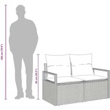  Vrtni kauč s jastukom 120 x 62 x 69 cm poliratan - Siva bez spremišta | shoptok.hr