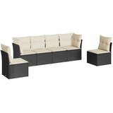 vidaXL 6-dijelni set vrtnih sofa s jastucima crni od poliratana | shoptok.hr