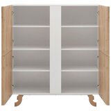Bessagi Home Visoka Komoda Vira, Barva Hrasta, Bela | Shoptok.si