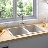  Kuhinjski umivaonik Bež 76 x 48 x 30 cm Kvarc i smola | shoptok.hr
