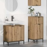 vidaXL Komplet pohištva za kopalnico s predalom 2 pcs artisan hrast Cene