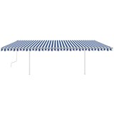  Tenda na ručno uvlačenje s LED svjetlom 6x3 m plavo-bijela | shoptok.hr