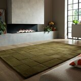 Flair Rugs Kaki zeleni ručno rađen vunen tepih 160x230 cm Checkerboard – | shoptok.hr
