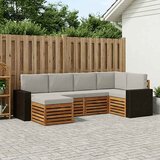  Set vanjskih sofa 6 kom. Prirodna i svjetlosiva Poliester 255 x 136,5 x 73 cm | shoptok.hr