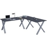 MID.YOU Kotna Pisalna Miza Lona, Antracit, Srebrna, 220x160cm | Shoptok.si