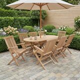  Set vrtnih namještaja 9 kom. Prirodna Čvrsto teak drvo | shoptok.hr