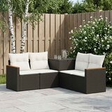  Set sofe 5 kom. Crna i krem-bijela Poli Rattan i čelik | shoptok.hr