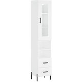 Maison Chic Visoka omara - Komoda - Predalnik bela 34,5x34x180 cm inženirski les, (21720865) | Shoptok.si