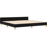  Krevetna konstrukcija s uzglavljem Crna 200 x 200 cm tkanina | Eponuda.com