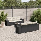  7-dijelni set vrtnih sofa od poliratana s jastucima crni Crna 93 x 62 x 69 cm | Shoptok.si